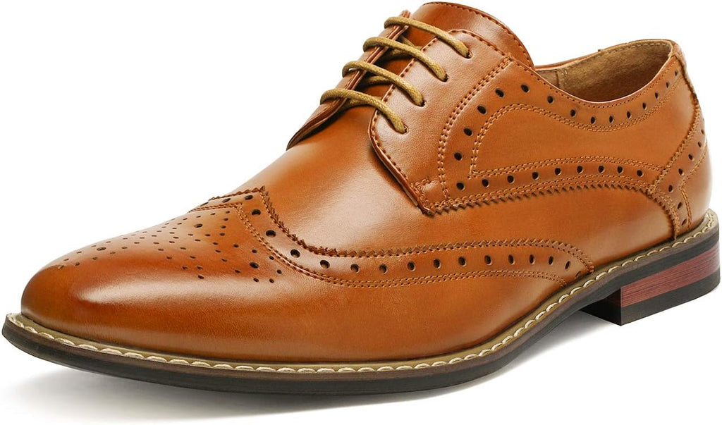 Men  Classic Modern Formal Oxford Wingtip Lace Up Dress Shoes
